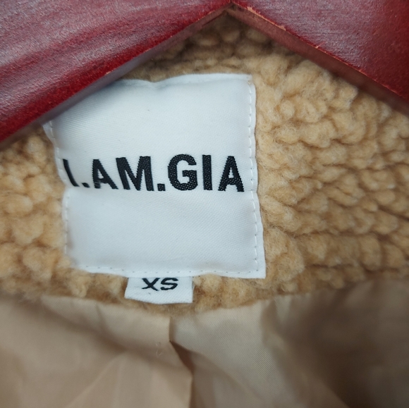 I Am Gia Tan Fleece Teddy Oversized Coat Size XS - Picture 6 of 8